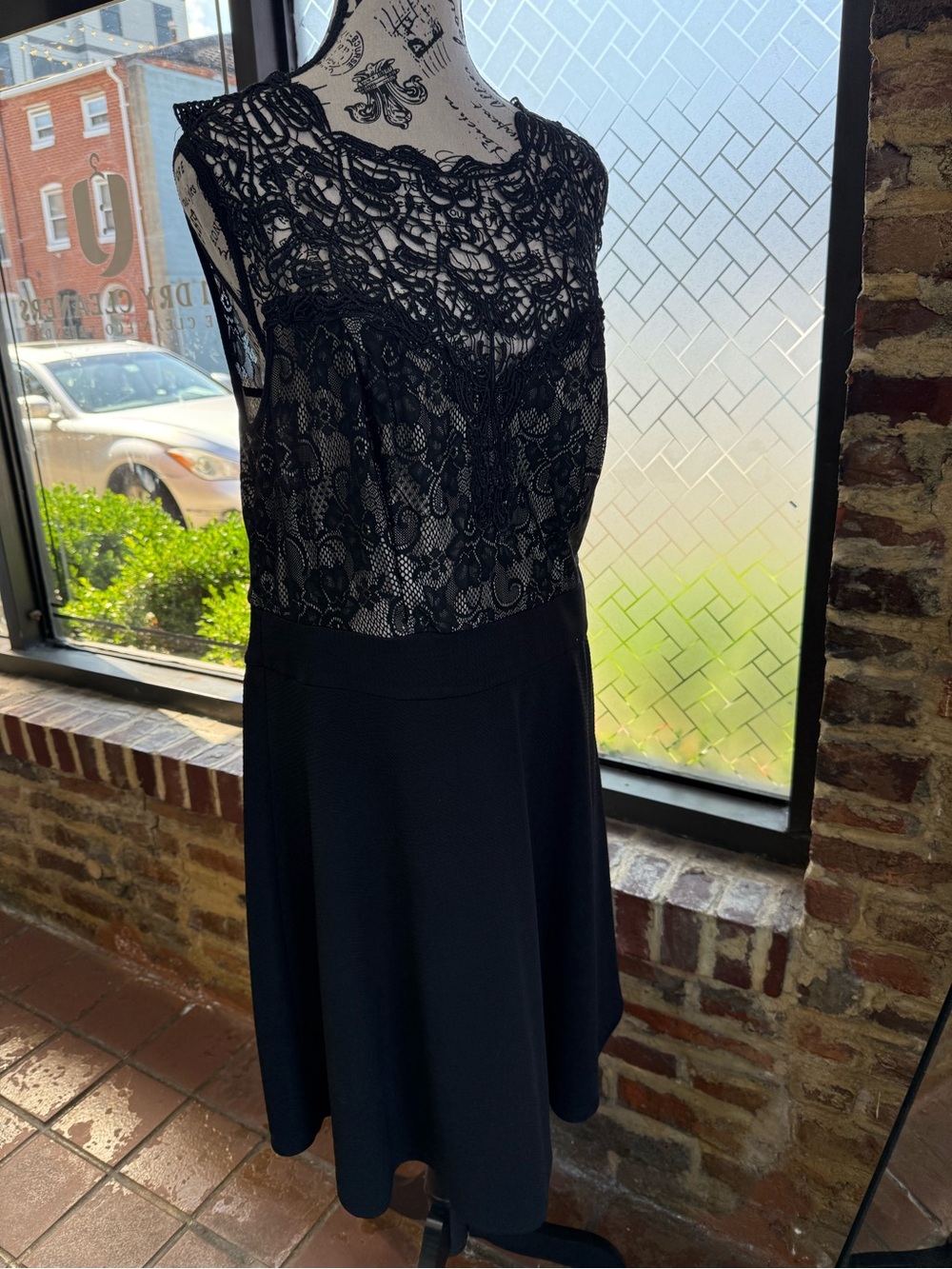 Love Squared Black Lace Bodice Midi Dress